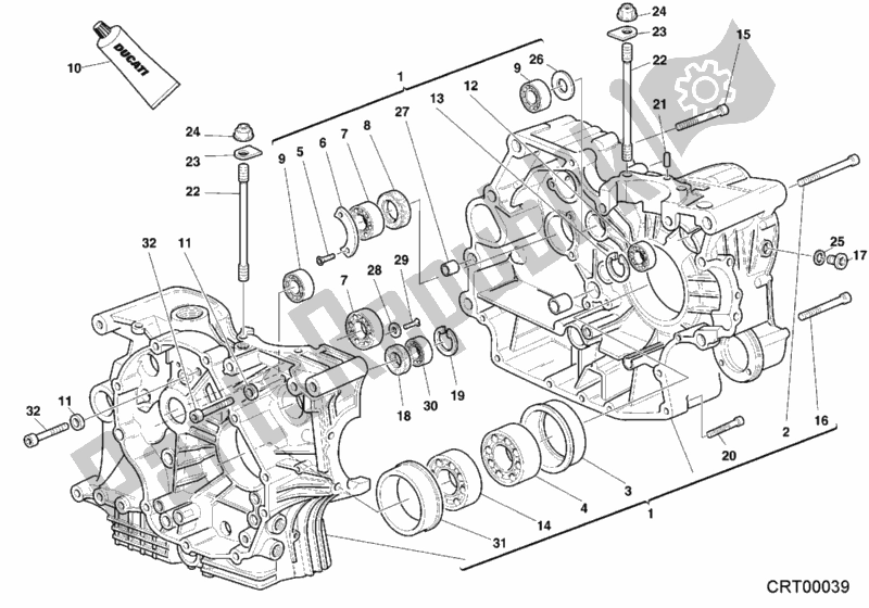 Todas as partes de Bloco Do Motor do Ducati Superbike 748 RS 2000